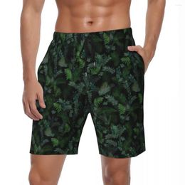 Men's Shorts Men Gym Tropical Leaf Classic Swim Trunks Modern Foliage Fast Dry Sports Surf Plus Size Beach Short Pants