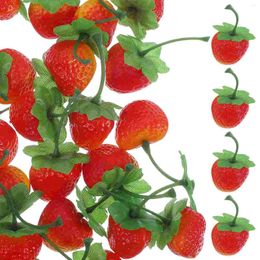 Party Decoration 30 Pcs Simulated Strawberry Model Strawberries Artificial Fruit Window Plastic Red Decor Fake Child