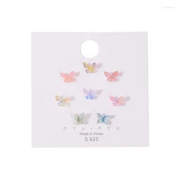 Stud Earrings 8 Pcs Acrylic 3D Dainty Butterfly Earring Simple Colourful Fairy Butterflies Women Party Jewerly
