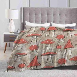 Blankets Spotty Mushrooms And Toadstools Arrival Fashion Leisure Warm Flannel Blanket Mushroom Fungi Pattern