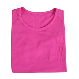 women yoga t-shirts womens t-shirt high-elastic breathable running top quick drying seamless short sleeve sport-cycling gym wear goodO6IB