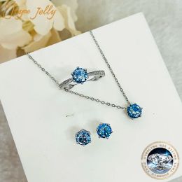 JoyceJelly Moissanite Jewellery Set With 1CT D Colour VVS 3EX moissanite stone pass diamond test Wedding Luxury Fine Jewellery gift
