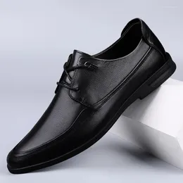 Casual Shoes Genuine Leather Men Lace Up Breathable Men's Black Zapatos Hombre Mens Chaussures Hommes