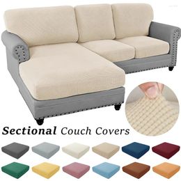 Chair Covers Jacquard Sectional Sofa Polar Fleece Fabric Seat Cushion Cover Solid Stretch Couch Case For Living Room Pets