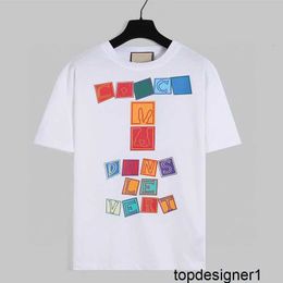 Designer The correct version of the verified summer extravagant Chequered pattern short-sleeved T-shirt for men and women 3K8T