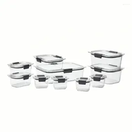 Storage Bottles Fridge Clear Tritan Plastic Organizer Box Food Container 20 Piece Variety Set Pots Kitchen Sealed