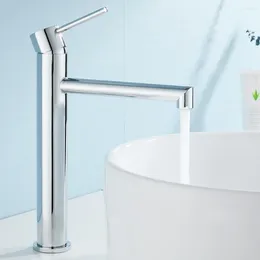 Bathroom Sink Faucets Stainless Steel Mixer Tap Deck Mounted Single Handle Hole And Cold Water
