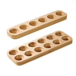 Kitchen Storage Wooden Egg Holder Counter Unique Gift Container Rack Wood Tray For Pantry Supermarket Cabinet Kitchens Accessories