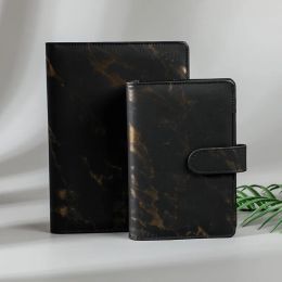 A5/A6 PU Leather Marbled Notebook Binder Budget Planner 6 Ring Binder Hand Ledger Cover School Stationery