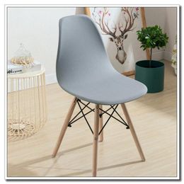 Chair Covers Short Back Shell Elastic Cover Solid Color Protector For Chairs Fitted Kitchen Living Room Home Decor