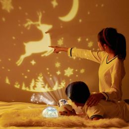 Music Projector Night Light With BT Speaker Chargeable Universe Starry Sky Rotate LED Lamp Colourful Rotate Star Kids Baby Gift