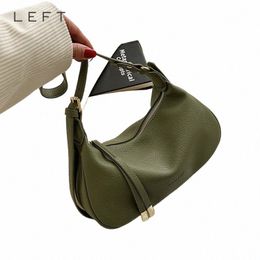 leftside Shoulder Side Bags for Women Leather Female New 2023 Spring Trend Fi Saddle Bag Green Handbags and Purses G3YH#