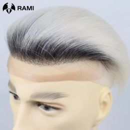 Lace Front Men Toupee Lace And Pu Base Wigs For Man Gradient Hair Systems Male Hair Prosthesis T1B/60 Colour Hairpieces For Men