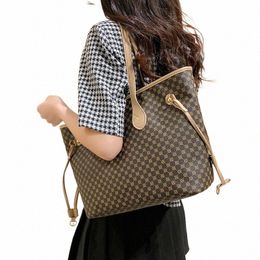 vintage Tote Bag 2023 New Women's Bag Large Capacity Mommy Bag Printed Shoulder Handbag w2dI#