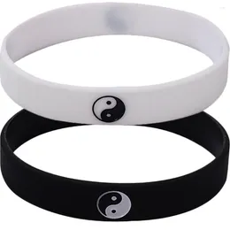 Wrist Support 2 Pcs Tai Chi Bracelet Men Silicone Wristbands Yin Yang Women Rubber Chinese Style Silica Gel