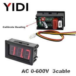 0.56'' AC 30-500V 0-600V AC Digital Voltmeter DC 3.5-30V DC 0-100V Red Green Blue LED Display Voltage Meter Tester Detector