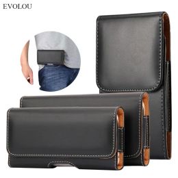 Universal Leather Belt Clip Pouch For Samsung Galaxy S23 FE S22 Ultra S21 Plus S20 FE Waist Bag Magnetic Vertical Phone Case