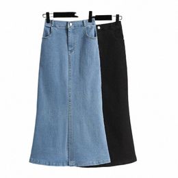 plus Size L-5XL Y2K Denim Lg Skirt For Women High Waist 2023 New Summer Wrap Mermaid Jean Skirts Female Free Ship Clothing V9kZ#