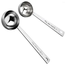 Coffee Scoops 2 Pcs Spoon Set Measure Kitchen Supplies Measuring Metal Tablespoon Flour 15ml Stainless Steel Scoop