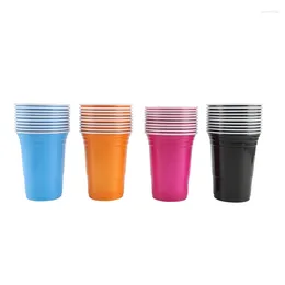 Disposable Cups Straws Plastic Cup Wedding Birthday Party 16 Ounces 4 Kinds Of Color Thickened