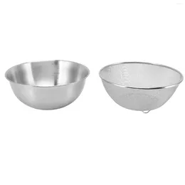 Bowls Rice Strainer 304 Stainless Steel 2mm Aperture Salad Bowl For Home