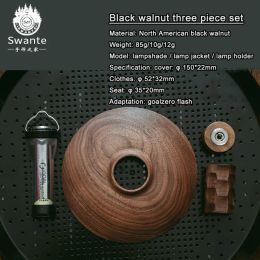 Tools Swante For Goal Zero Black Walnut Hand Polished Lampshade Walnut Magnetic Base GOALZERO Micro Flash Black Walnut Accessories