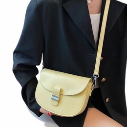 women's Saddle Bag 2022 Summer Trend Branded Luxury Shoulder Bag Female Solid PU Leather Crossbody Bags Handbags and Purses H82n#