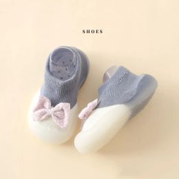 Newborn Baby Shoes Infant Cute Pink Bow Kids Shoes Soft Rubber Sole Child Floor Sneaker BeBe Booties Toddler Girls First Walker