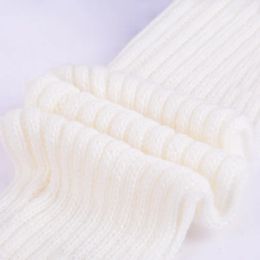 Japanese Lolita White Black Leggings Leg Warmers Women Girls Kawaii Knitted Socks Boot Cuffs Warm Foot Cover