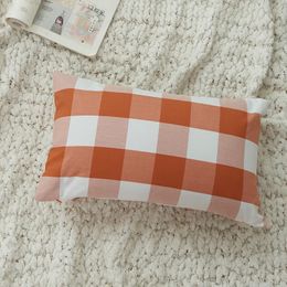 Plaid gestreifte Wurfkissenbezüge Sofa Stuhl Dekorative Baumwollkissen Abdeckung Rot Kaffee Grün blau Kissenbezug- für Sofa Stuhl Dekorative Baumwollkissen