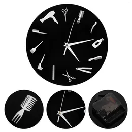 Wall Clocks Clock Tools Acrylic Ornament Decor Gift Decoration Beauty Hair Salon Child Operated