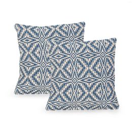 Pillow Luxurious Refined Fashionable And Elegant Boho Cotton Throw In Blue White (Set Of 2)