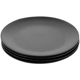 Dinnerware Sets 4 Pcs Black Melamine Plate Dish Dinner Plates Kitchen Party Salad Ceramics Lunch