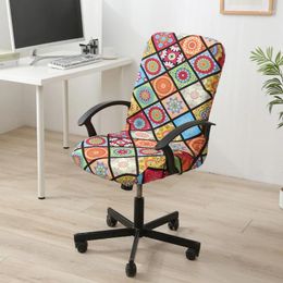 Chair Covers Geometry Computer Office Cover Stretch Desk Seat Armchair Slipcover Elastic Rotating Gaming Sillas De Oficina