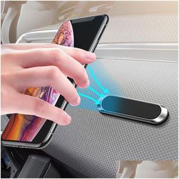 Cell Phone Mounts Holders Mini Strip Shape Magnetic Car Holder Smartphones Stand For 15 14 13 12 11 Pro Max Wall Metal Magnet Gps Moun Otgoz