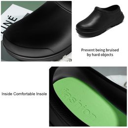 Men Summer Slipper Kitchen Clogs Chef Shoes Work Flip-flop Waterproof Oil-proof Sandal Non-Slip Garden Rubber Slippers For Male