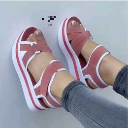 Sandals Womens High Lightweight Wedge Shoes Elastic Fabric Size 43 Summer Beach Slide with Platform De jer H2403283R5J