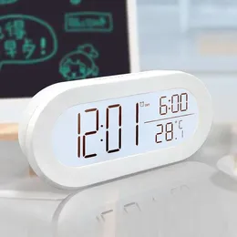 Table Clocks LCD Alarm Clock Backlight Electronic Digital Student Home Wake-up White