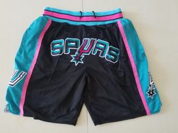 Mens''San''Antonio''Spurs''Authentic shorts Basketball Retro Mesh Embroidered Casual Athletic Gym Team Shorts 04