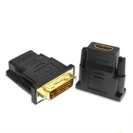 new DVI To HDMI-compatible Adapter Bi-directional DVI D 24+1 Male To HDMI-compatible Female Cable Connector Converter for DVI to for DVI to