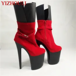 Dance Shoes Suede Material Princess Party Ankle Boots 20 Cm High Heel Model Dancing Pole Performance