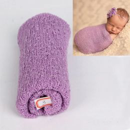 20 Colours Soft Baby Photography Props Blanket diapers Wraps Stretch Knit Wrap Newborn Photo Wraps Cloth Accessories
