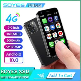 SOYES XS12 4G LTE Small Smartphone 3GB RAM 64GB ROM With 2000mAh WIFI Hotspot 13MP Camera Android 10.0 MINI Mobile Phone