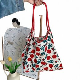 youda New Style Fi Vintage Floral Cott Fabric Shoulderbage for Women Large Casual Capacity Shop Tote Bags Hand Bag h09c#
