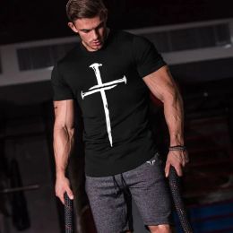 Men's Vintage T-shirt Personalized Cross Customized Short Sleeve High Quality Discount Hip Hop Sports Street Casual T-shirt