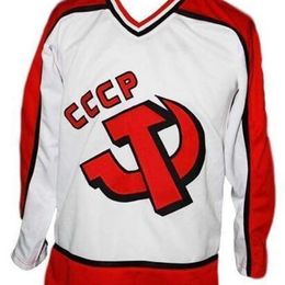 24S Custom Men Youth women tage #24 Custom Name # Russia CCCP Retro New White Makarov Hockey Jersey Size S-5XL or custom any name or number