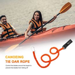 2-10Pcs Adjustable Elastic Kayak Rod Lanyard Canoe Paddle Leash Fishing Rowing Safety Rope Boats Accessory Leash Rod Carabiner