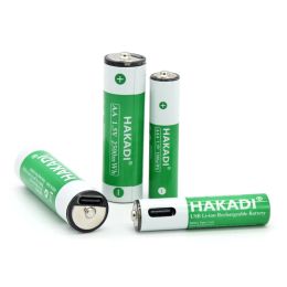 HAKADI Rechargeable 1.5V AAA 1200mWh AA 2500mWh Lithium Batteries 4 PCS+1 Type-C Line Per Set For Remote Control Mouse Toy