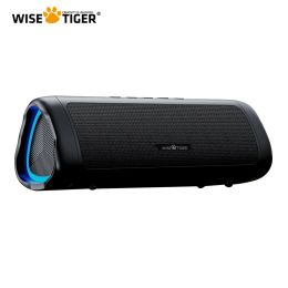 Speakers WISETIGER Portable Bluetooth Speaker Outdoor Sound Box BT5.3 TWS High Quality Sound Speaker 24Hour Play Time with Light