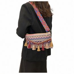 new Vintage Bohemian Fringe Shoulder Bag Women Tassel Boho Hippie Gypsy Fringed Women's Handbags Open Bag Bags q30u#